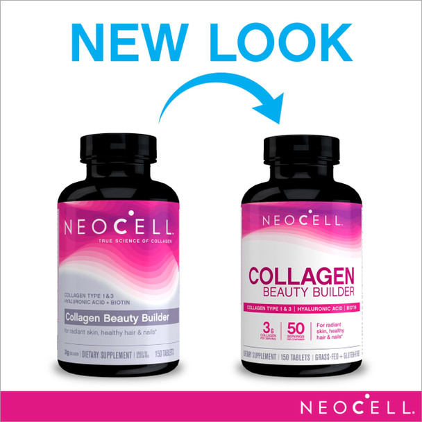 NeoCell Collagen Beauty Builder, for Radiant Skin, Healthy Hair & Nails, 150 Tablets (Package May Vary)
