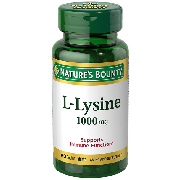 Nature's Bounty L-Lysine 1000 mg Tablets 60 ea (Pack of 2)
