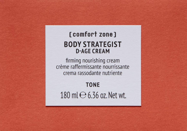 Comfort Zone Body Strategist D-Age Cream - 180ml Tub - Scented Body Cream - Firming, Elasticising - Nourishing - Silky Smooth Texture - Natural Ingredients