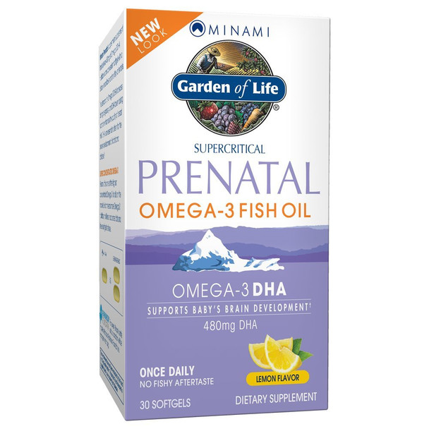 Garden of Life Prenatal DHA Omega 3 Fish Oil Supplement - Minami Natural Prenatal, 30 Softgels