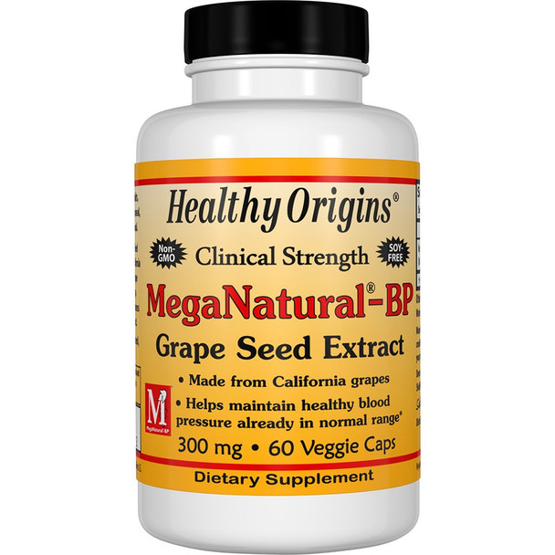 Healthy Origins Mega Natural BP-Grape Seed Extract Multi Vitamins, 300 Mg, 60 Count