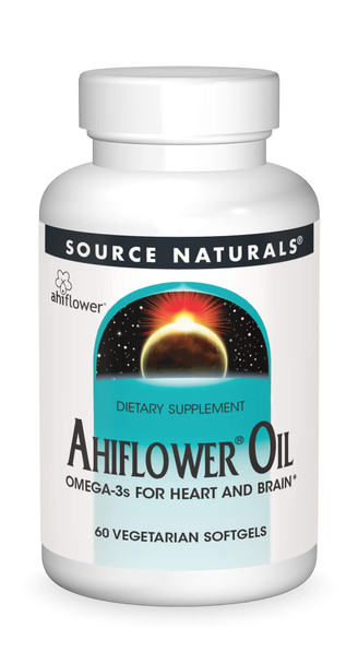 Source Naturals Ahiflower Oil - Omega-3s for Heart and Brain - 60 Vegetarian Softgels