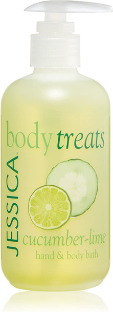 JESSICA Body Treats Hand and Body Bath, Cucumber Lime, 251 ml