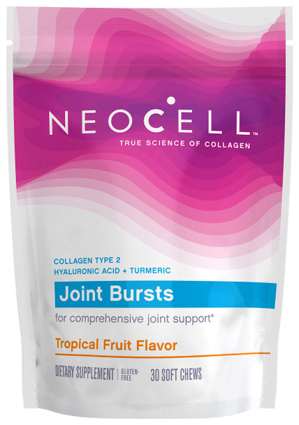 NeoCell Joint Bursts, Type 2 Hydrolyzed Collagen Plus Joint Support, Tropical Fruit Flavor, 30 Chews (Package May Vary)