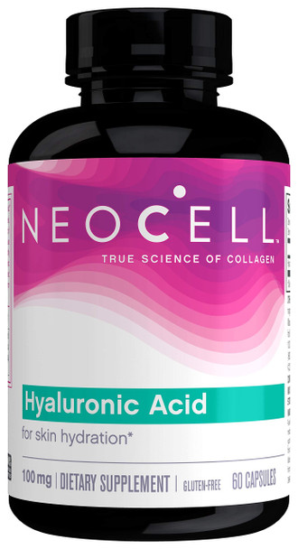 Neocell Hyaluronic Acid, Daily Hydration For Skin Hydration & Suppleness, 100Mg ,60 Capsules (Package May Vary)