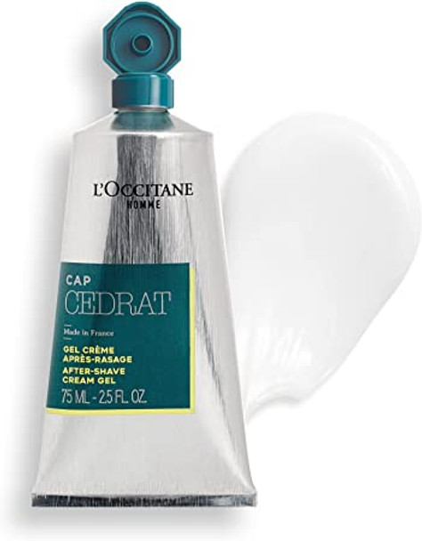 L'OCCITANE Cap Cedrat After Shave Cream Gel 75ml, Fresh & Invigorating Scent, Luxury Skincare For Men, Mens Grooming Product