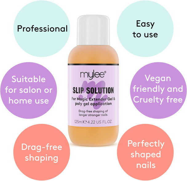 Mylee Magic Extender Gel Nail Builder Kit  Slip Solution 125ml & Dual-Ended Tool, UV / LED Nail Tips & Extensions