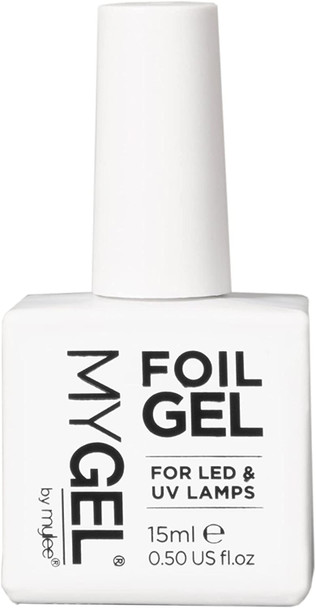 Mylee Foil Gel  Adhesive Nail Art Foil Glue Gel, UV/LED Nail Polish Coat for Nail Art Decoration, Nail Art Stickers, Foil Sticker Transfers and Nail Art Decorations, 15ml (Clear)