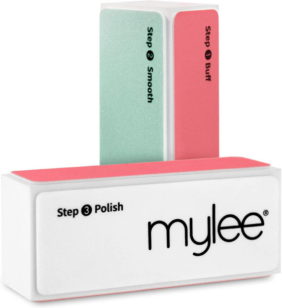 Mylee 3 Way Nail Buffer  Professional Salon Manicure Treatment Sanding File 3-Sided Grit (320/600/3000) Buffing Block for Easy Gel Polish and Acrylic Prep  Shiny Glossy Surface for Natural Nails