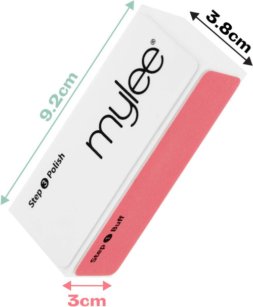 Mylee 3 Way Nail Buffer  Professional Salon Manicure Treatment Sanding File 3-Sided Grit (320/600/3000) Buffing Block for Easy Gel Polish and Acrylic Prep  Shiny Glossy Surface for Natural Nails