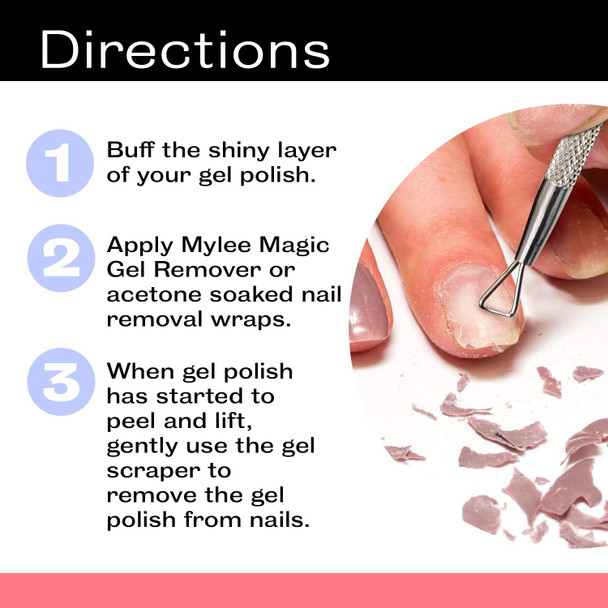 Mylee Gel Polish Scraper  Professional Nail Tool for Removing UV Manicure Treatment  Stainless Steel Metal Prep Remover Pusher for Easy Surface Removal Off Nails  Suitable for Salon and Home Use
