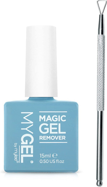 MYGEL by Mylee Magic Gel Remover 15ml + Gel Scraper Tool - Gel Acrylic Nail Polish Remover  Easily & Quickly Removes Soak-Off Gel Polish