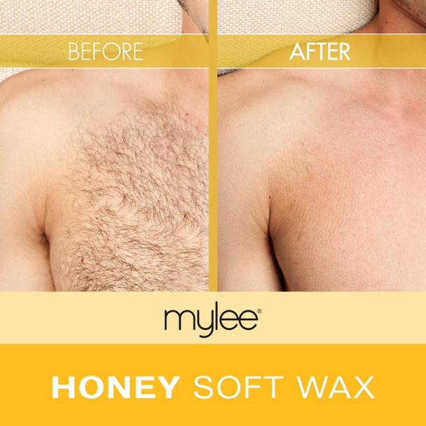 Mylee Honey Soft Creme Wax 425g, Short/Stubborn/Coarse Hair Removal, Ideal for All Body Areas, High Performance for Sensitive Skin, Microwavable & Wax Heater Friendly (2x 425g)