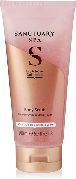 Sanctuary Spa Lily & Rose Body Scrub, No Mineral Oil, Cruelty Free & Vegan Exfoliating Body Scrub, 200ml