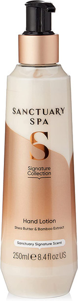 Sanctuary Spa Shea Butter Hand Lotion, No Mineral Oil, Cruelty Free and Vegan Hand Cream for Dry Skin, 250 ml