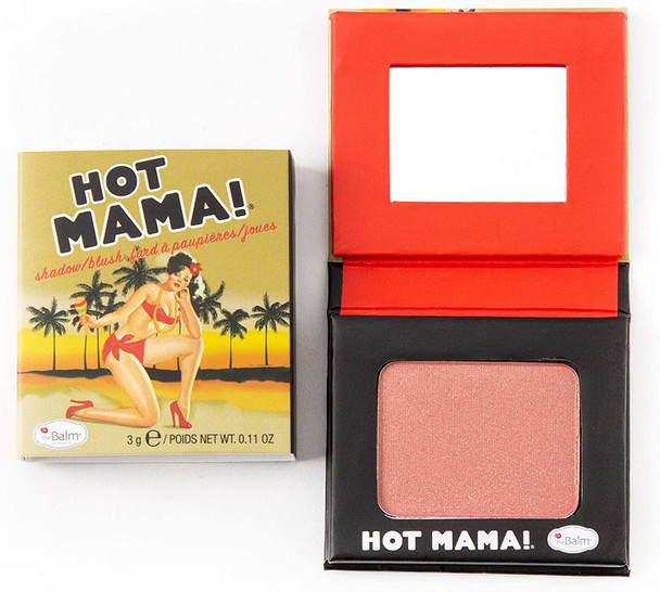 Thebalm Hot Mama Shadow/Blush, Subtle Highlighter, Peachy Pink Shade Travel Size