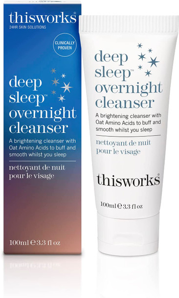 This Works Deep Sleep Overnight Cleanser, with Oat Amino Acids & Hyaluronic Acid to Gently Exfoliate & Rehydrate, Clinically Proven to Reduce Redness, 100ml