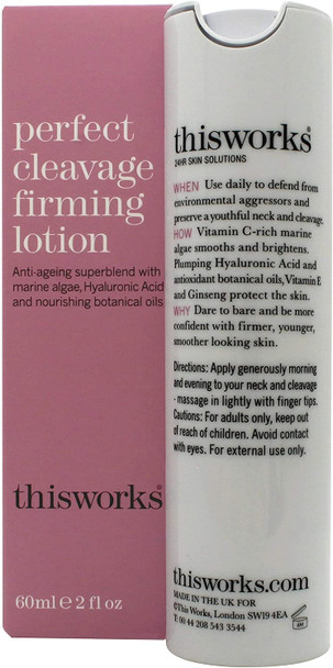 This Works Perfect Cleavage Firming Lotion, The Award-Winning Anti-Ageing Moisturiser for Neck and Decolletage, a Youth-Boosting Skin Tightening Cream with Vitamin C, Algae and Larch Extract, 60 ml