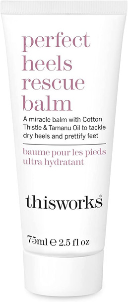 This Works Perfect Heels Rescue Balm: A Natural Formula to Nourish, Repair and Moisturise. With Cotton Thistle, Lemon and Lavender Essential Oils, Silicone Free, 75ml