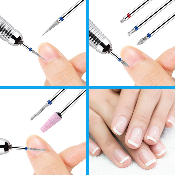 Makartt Cuticle Nail Drill Bit Set 7Pcs 3/32'' Under Nail Cleaner Cuticle Clean Nail Bit File Nail Art Tools for Manicure Pedicure B-23