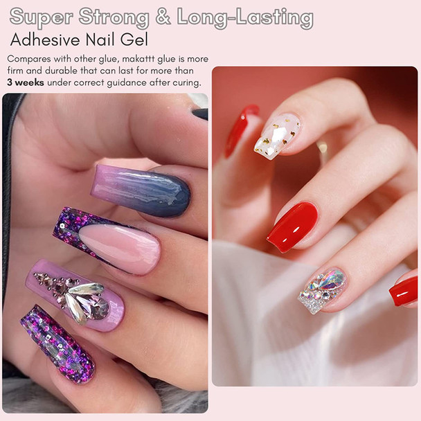 Makartt Nail Rhinestone Glue Gel 1.06oz Nail Lamp Needed Gem Glue Gel Super Strong Adhesive Nail Gel for Nail Glitter Nail Gems Nail Jewels Nail Crystals Nail Beads Nail Diamonds 3D Nail Charm Sequins Makartt Nail Rhinestone Glue Gel 1.06oz Nail Lamp Needed Gem Glue Gel Super Strong Adhesive Nail Gel for Nail Glitter Nail Gems Nail Jewels Nail Crystals Nail Beads Nail Diamonds 3D Nail Charm Sequins
