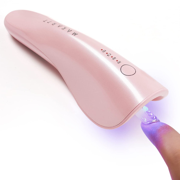 Makartt Mini UV LED Nail Lamp, Rechargeable UV Light for Nails Portable Nail Rhinestone Glue Gel Led Lamp Nail Charms Flash Curing Gel Polish Nail Dryer with 2 Timers Manicure Gel Lamp for Nail Art