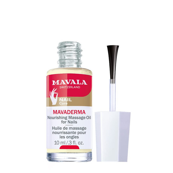 Mavala Mavaderma Nourishing Massage Oil for Nails, Nail Care, Nail Hardener, Cuticle Oil Nail Growth, Moisturizing & Healing Treatment for Cracked Nails & Rigid Cuticles, 0.33 Ounce Bottle