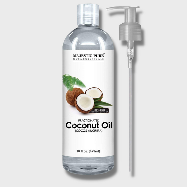 Majestic Pure Fractionated Coconut Oil - Relaxing Massage Oil, Liquid Carrier Oil For Diluting Essential Oils - Skin, Lip, Body & Hair Oil Moisturizer & Softener - 16 Fl Oz