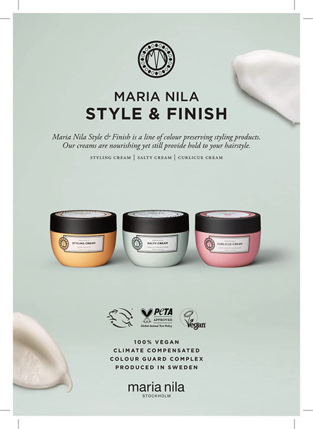 Maria Nila Styling Cream, 3.4 Fl Oz / 100 ml, Hold 3/5, Adds Control & Subtle Shine to Hair, 100% Vegan & Sulfate/Paraben free