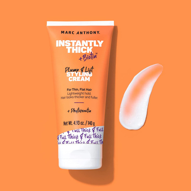 Marc Anthony Instantly Thick Biotin Styling Cream - Biotin & Vitamin E Hair Thickening Cream to Make Hair Thick & Full - Volumizing Lightweight Thickening Hair Product for Fine, Dry Dull Hair