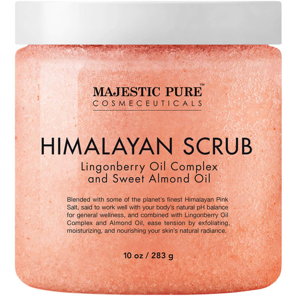 Himalayan Salt Body Scrub with Lingonberry, Exfoliating Salt Scrub to Exfoliate & Moisturize Skin, Deep Cleansing for Women and Men - 10 oz
