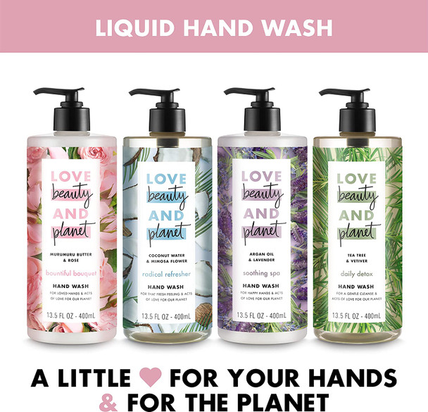 Love Beauty And Planet Bountiful Bouquet Hand Wash, Murumuru Butter & Rose, 13.5 Ounce