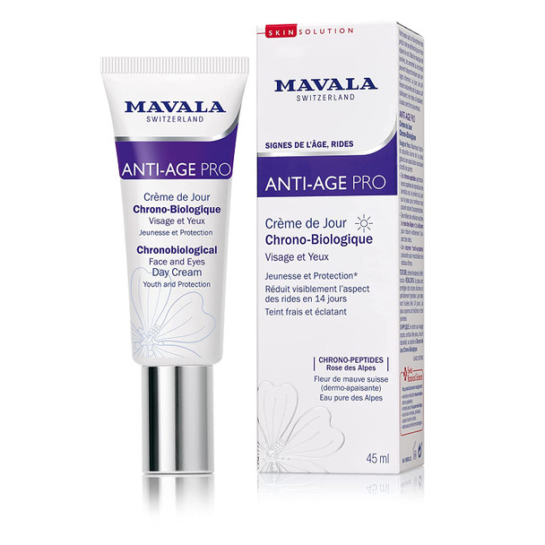 MAVALA ANTI-AGE PRO Day Cream, Reduces Signs of Aging, Anti Wrinkle Formula | Soothes, Moisturizes, and Protects Skin | Gives Skin Youthful Glow, 1.5oz