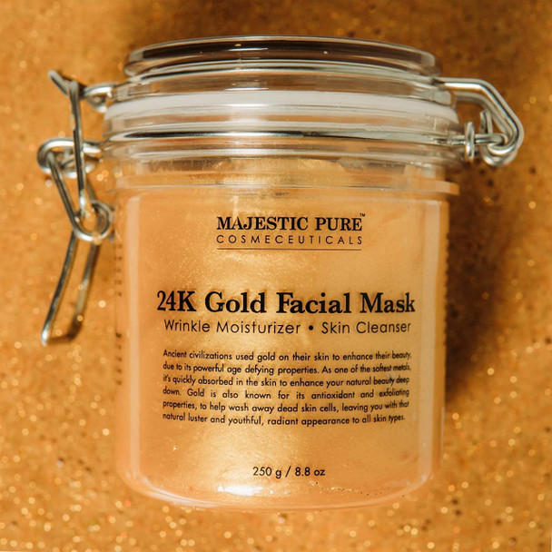 Majestic Pure Dead Sea Mud Mask and 24K Gold Mask Bundle  Face and Skin Care for Women and Men