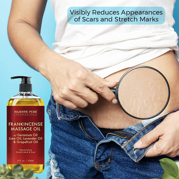 Majestic Pure Sore Muscle Massage Oil, Lavender Massage Oil & Frankincense Massage Oil Bundle  8 fl oz Each