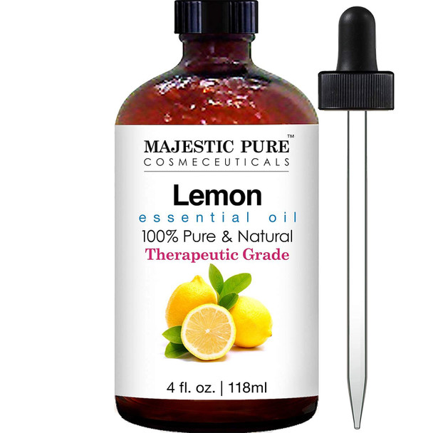 Lemon Essential Oil and Orange Essential Oil Bundle by Majestic Pure - Great Combo for Aromatherapy, Massage, Topical and Household Uses