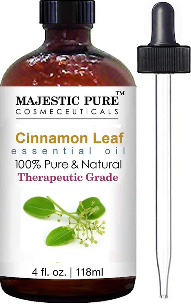 Clove Essential Oil and Cinnamon Essential Oil Bundle by Majestic Pure - Great Combo for Aromatherapy, Massage, Topical and Household Uses