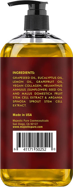 MAJESTIC PURE Cellulite Massage Oil - with Vegan Collagen & Stem Cells, Unique Blend of Massage Essential Oils - Anti Cellulite Oil Improves Skin Tightening and Firming, 8 fl oz MAJESTIC PURE Cellulite Massage Oil - with Vegan Collagen & Stem Cells, Unique Blend of Massage Essential Oils - Anti Cellulite Oil Improves Skin Tightening and Firming, 8 fl oz