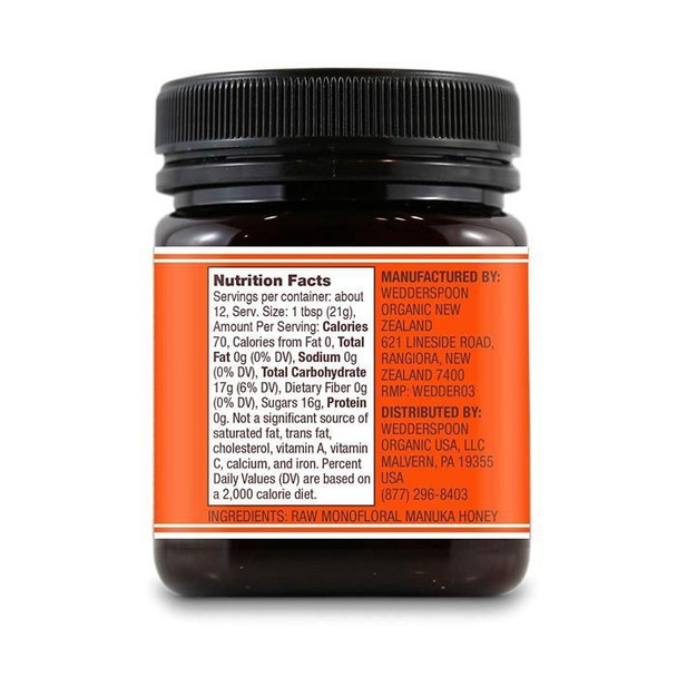 Wedderspoon Raw Monofloral Manuka Honey KF 16 250 g