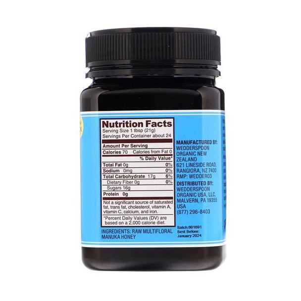 Wedderspoon Raw Multifloral Manuka Honey KFactor 12 500 g