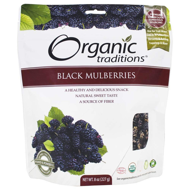 Organic Traditions Black Mulberries 227 g