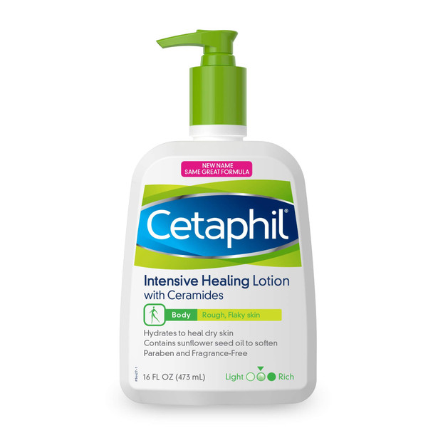 Cetaphil Intensive Healing Lotion with Ceramides | 16 fl oz | Body Moisturizer for Dry, Rough, Flaky Skin | Dermatologist Recommended Brand