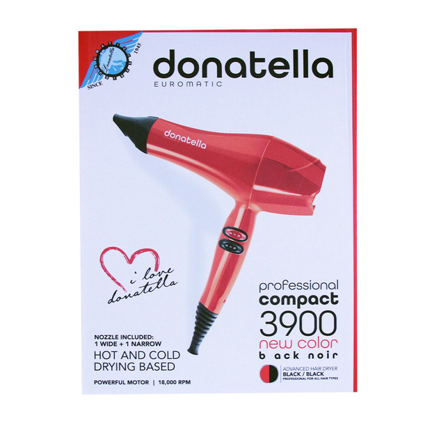 Nuova Donatella Hair Dryer 3900 Uk Plug| Red