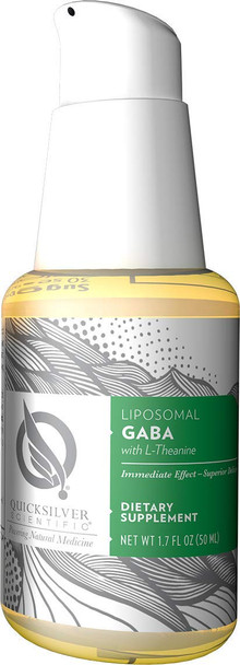 Quicksilver Scientific Liposomal GABA with L-Theanine - Emulsified Liquid GABA Supplement to Support Sleep, Focus + Stress Response - Superior Gamma Amino Butryric Acid Absorption (1.7oz/50ml)