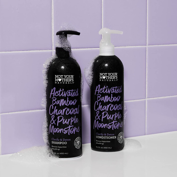 Not Your Mother's Naturals Clarify & Detox Shampoo and Conditioner (2-Pack) - 15.2 fl oz - Activated Bamboo Charcoal & Purple Moonstone - Remove Hair Impurities & Build-Up