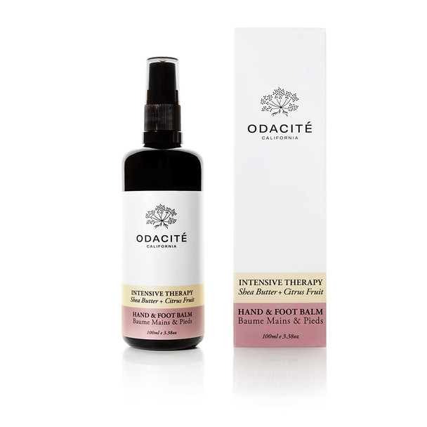 ODACITE Shea Butter Hand and Foot Balm - Intensive Therapy Anti-Aging Moisturizing Body Cream - Shea & Citrus Fruit for Dry Skin, Wrinkles, Fine Lines, Dullness & Hydration - 3.38 Fl Oz