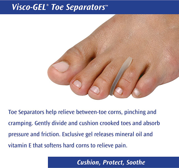 PediFix Visco-gel Toe Separators, Large, 2-Count (Pack of 2)