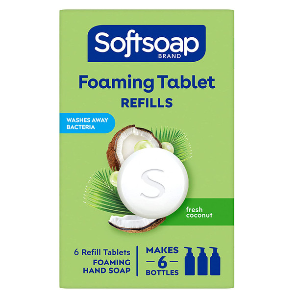 Softsoap Hand Soap Tablets, Foaming Hand Soap Refill Tablets, Fresh Coconut, 6 Tablets