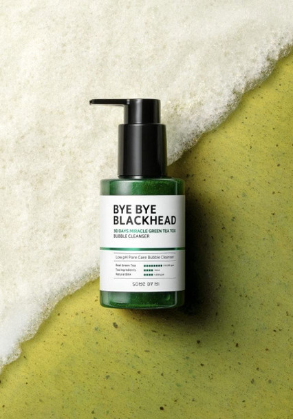 SOME BY MI Bye Bye Blackhead 30 Days Miracle Green Teal Tox Bubble Cleanser, 120g (4.23 oz), Pore Clean, Brightening, Tannin Complex, Mild Deep Cleansing, Natural Ingredients, Restoring Skin Balance