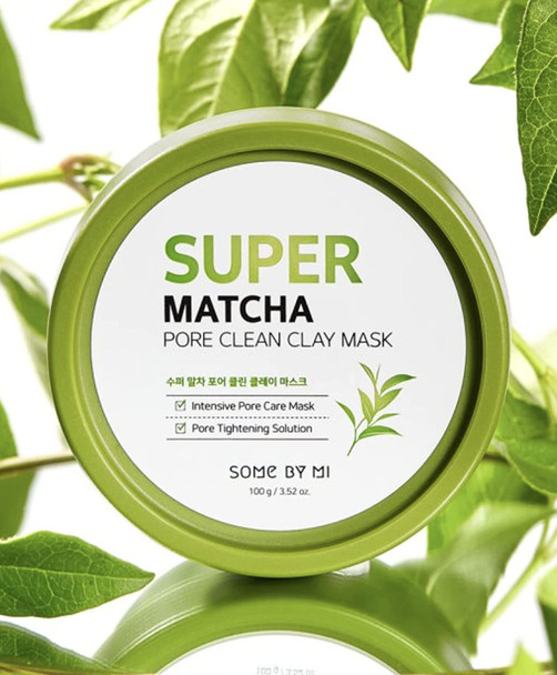 SOME BY MI Super Matcha Pore Clean Clay Mask 100g, Pore Elasticity, Sebum Care, Gentle Exfoliation BHA, Tea Tree, Naturally Sourced Scrub, Moisturizing, Soft Clay Texture, Calming Skin